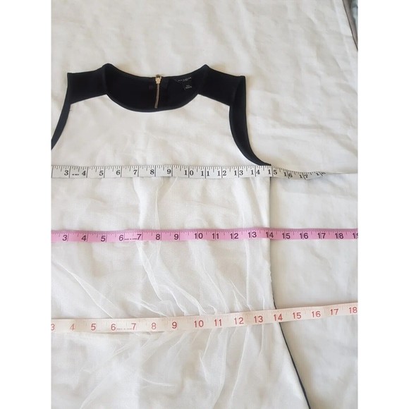 Ann Taylor Womens Blouse Top Sz XS Sleeveless Mesh Ivory Black Stretch Cocktail - Picture 12 of 12